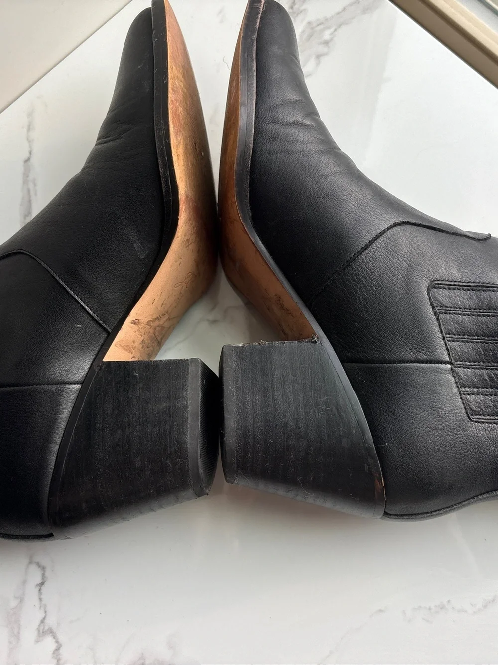 J.Crew sz 9.5 Black Leather Chelsea Western Boot Ankle Bootie Cowboy